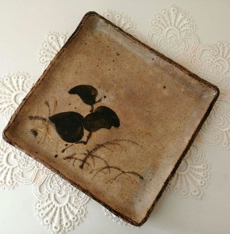 廣永窯(仙鶴窯)　廣永陶苑　色紙八寸皿　角皿　茶道具　菓子皿　煎茶道具　骨董