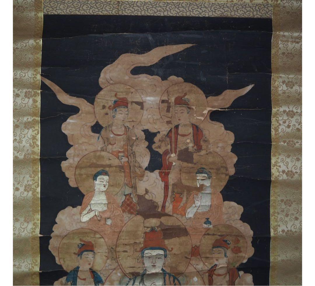 送料無料　古仏画　密蔵院住職『桜井弘夫』蔵　江戸時代　紙本肉筆　仏教美術
