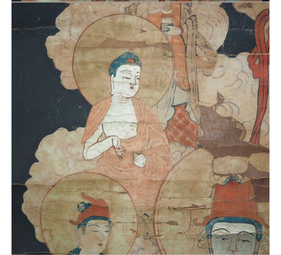 送料無料　古仏画　密蔵院住職『桜井弘夫』蔵　江戸時代　紙本肉筆　仏教美術