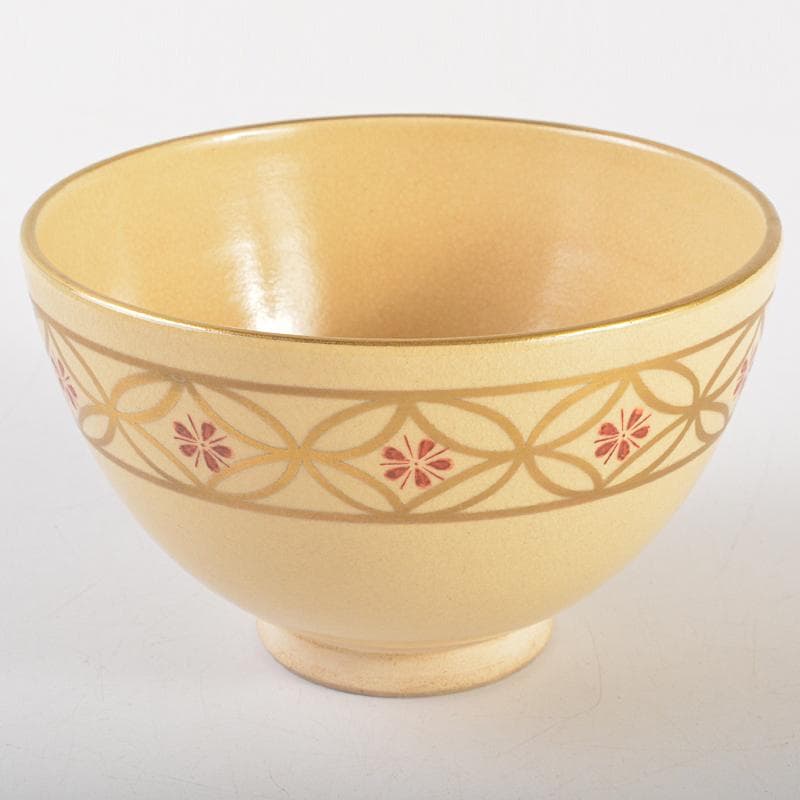 茶道具　京焼　平安　香泉造　色絵金彩　七宝文　茶碗　猗々斎極め箱　V　R7215