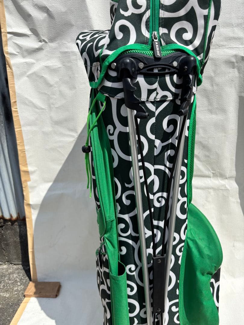 AZROF アズロフ スタンド キャディバッグ カラクサグリーン 唐草模様