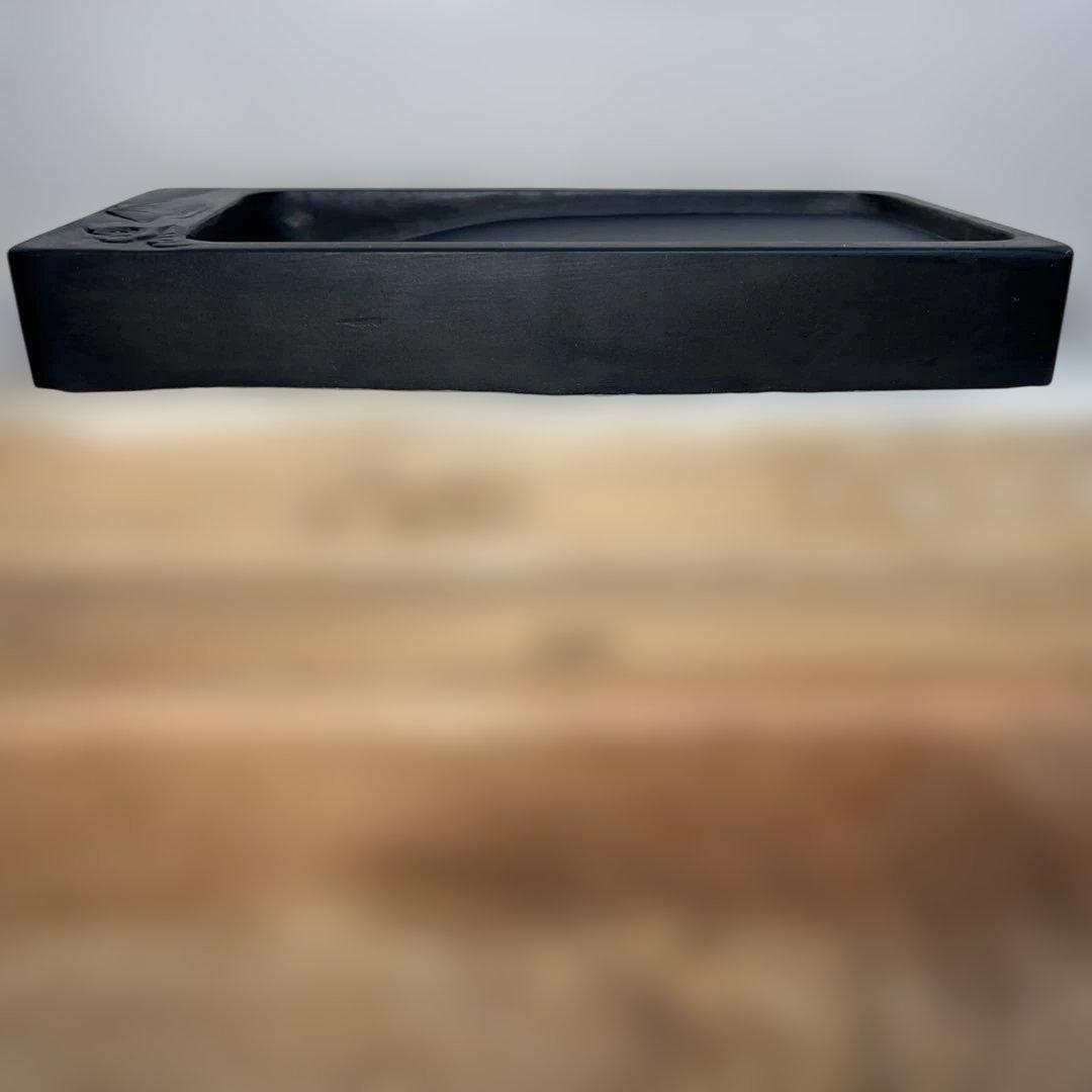 ⭕️雨端硯　祥雲に富士彫刻　11世　雨宮静軒　甲斐銘石　姿美しい　女性好み作品