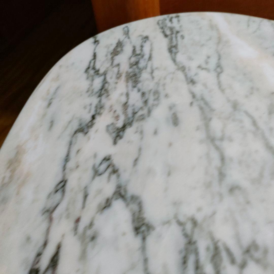 スペイン産大理石 丸型サイドテーブル 華麗 真鍮装飾 アンティーク ヴィンテージ