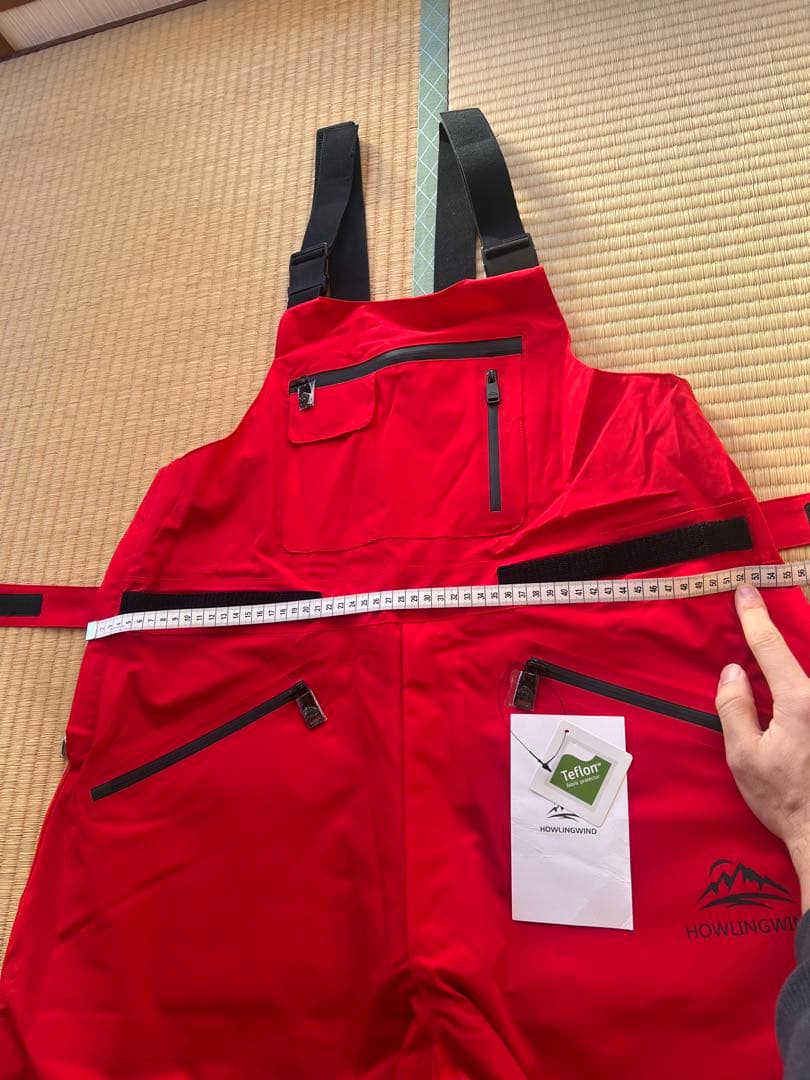 赤いスノーボードオーバーオールウェア ビブパンツ スノボウェア