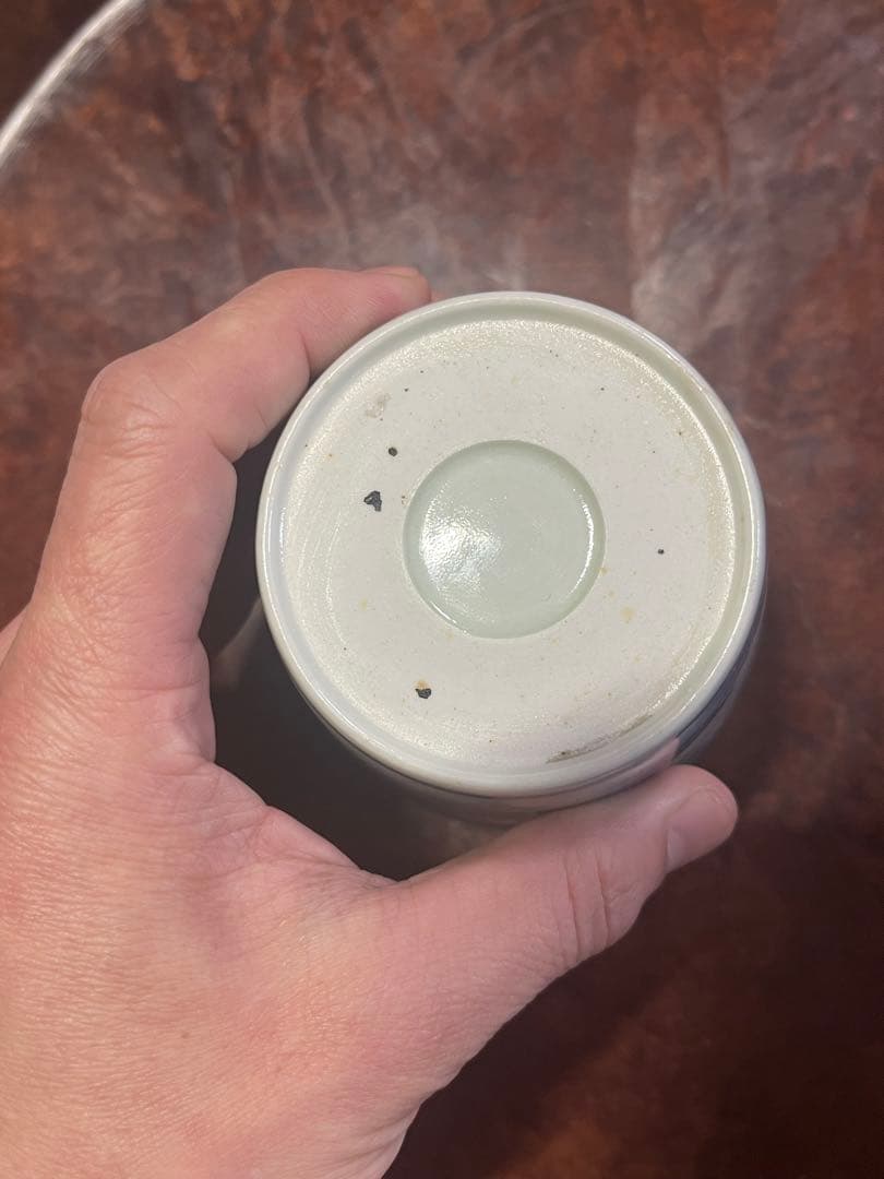 古伊万里　蕎麦猪口　無傷完品　蘇轍　印判　宝珠　軍配　団扇　経巻　宝巻　太湖石