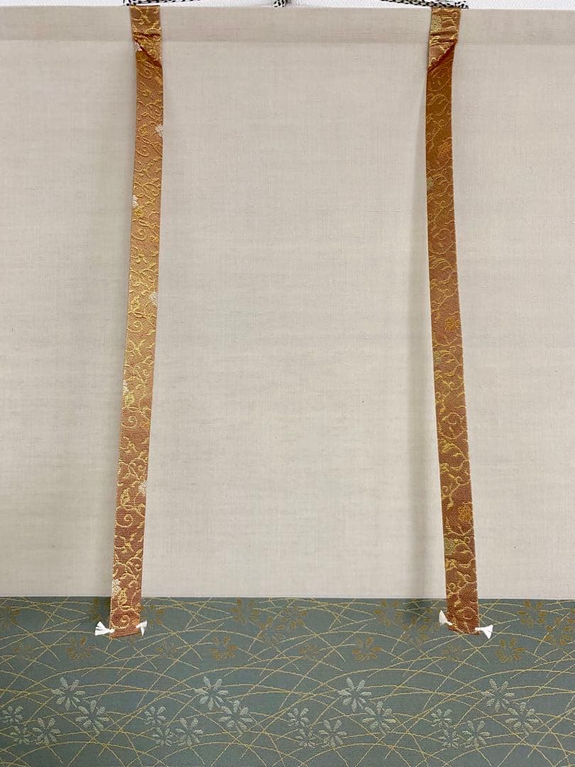 掛軸 茶掛 戸上明道【一様春】自筆 桜 画讃 玉瀧寺 大徳寺 住職 横物 軸装