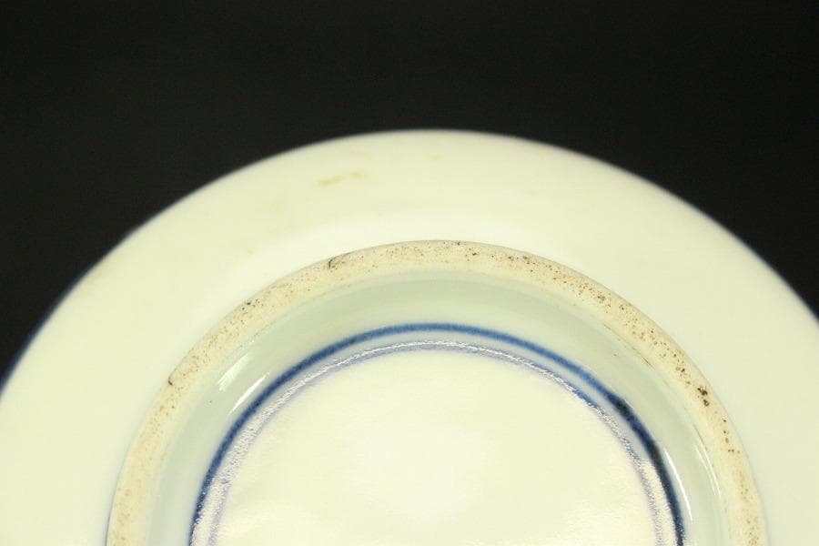 中国美術 碗 人物風景文様 染付(メ1708)