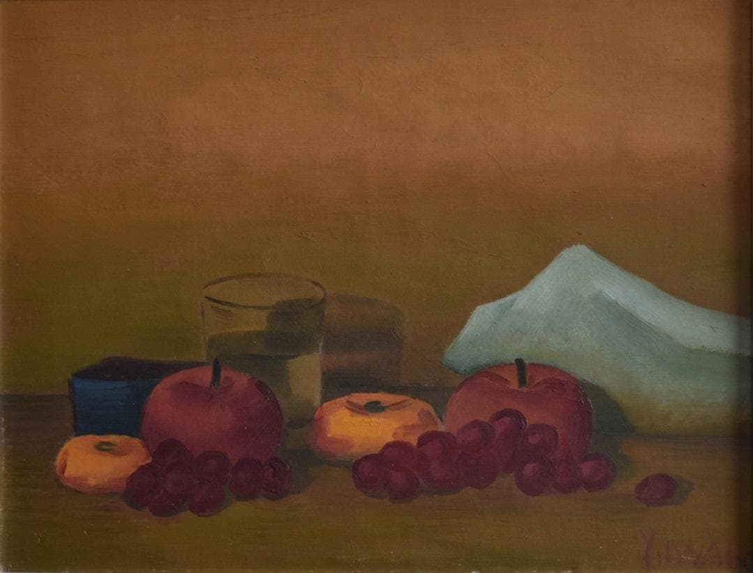 真作保証・理髪師の画家　大正～昭和期　岩井弥一郎　肉筆作品・静物画