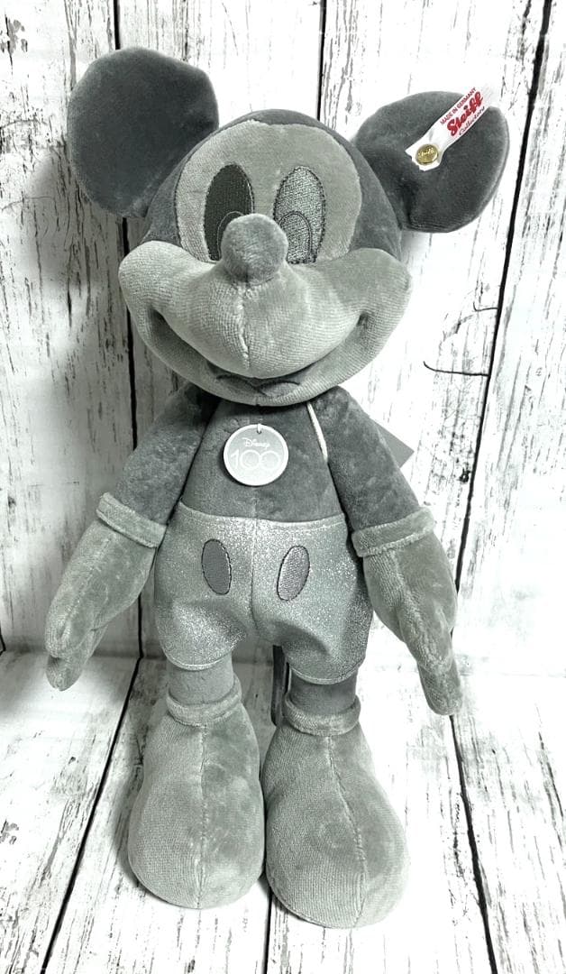 未使用 ディズニーxシュタイフ ミッキーマウス プラチナ 100周年記念