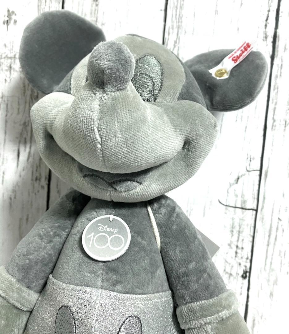 未使用 ディズニーxシュタイフ ミッキーマウス プラチナ 100周年記念