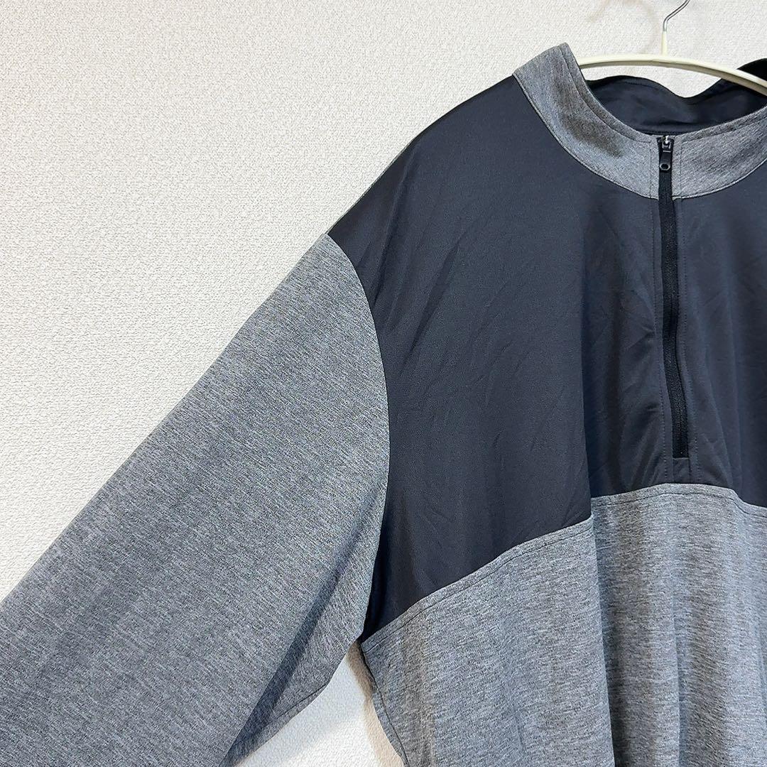 adidas 長袖ウェア 【2XL】 グレー ブラック ハーフジップ ハイネック