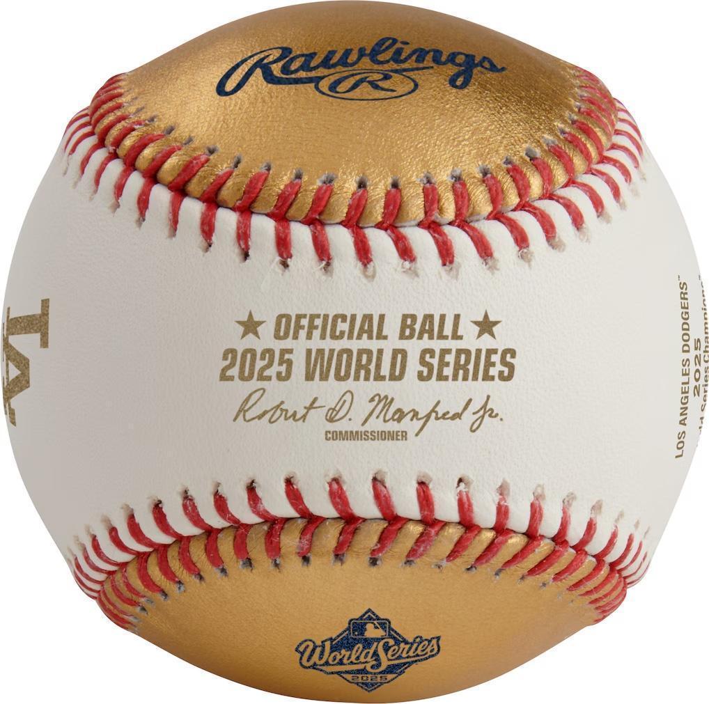 MLB公式 2025 ドジャース 世界一記念ボール ゴールド 全試合スコア入り