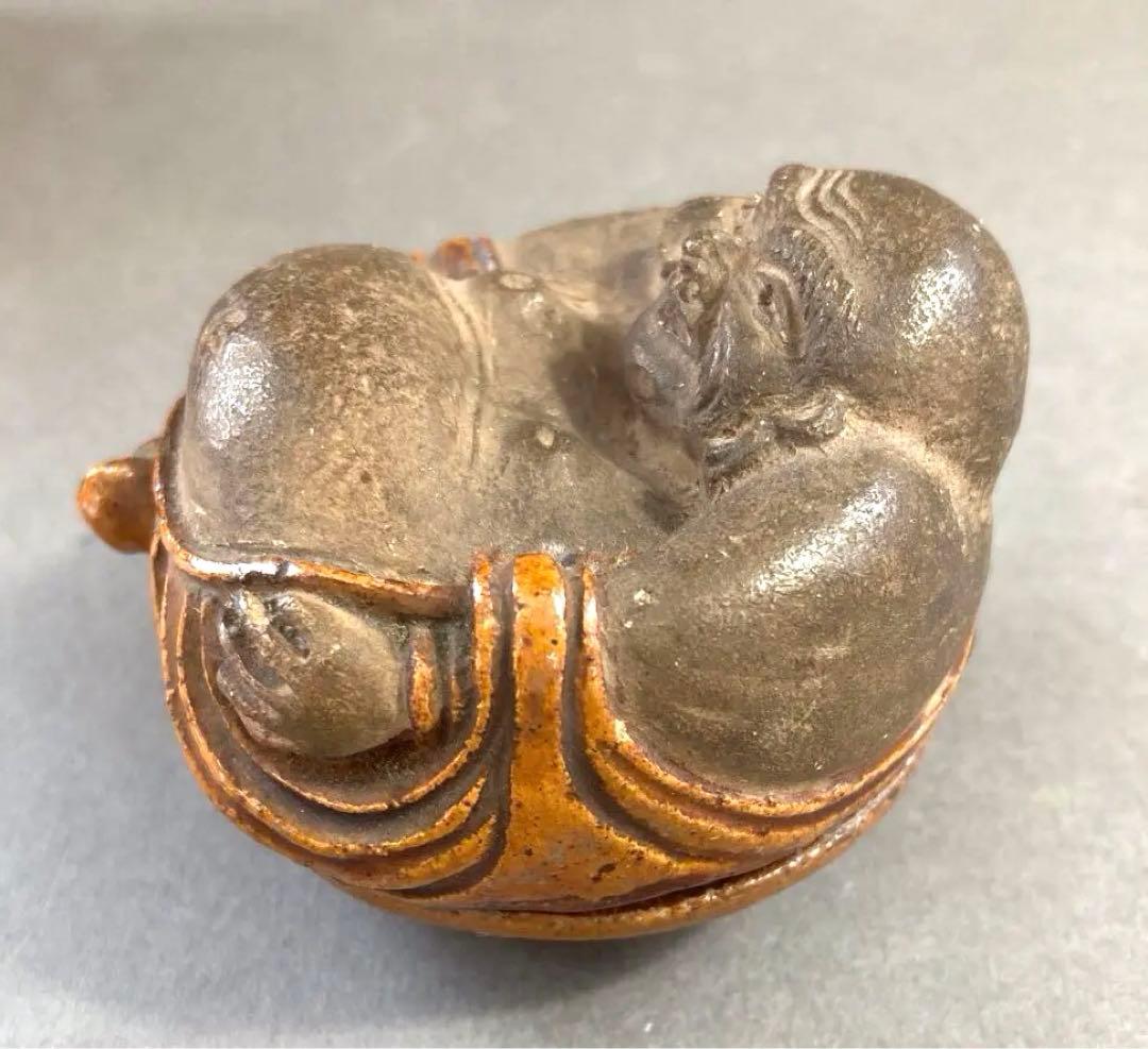 ⭐️茶道具　香合　布袋香合　五代　大樋　造　共箱　S75K