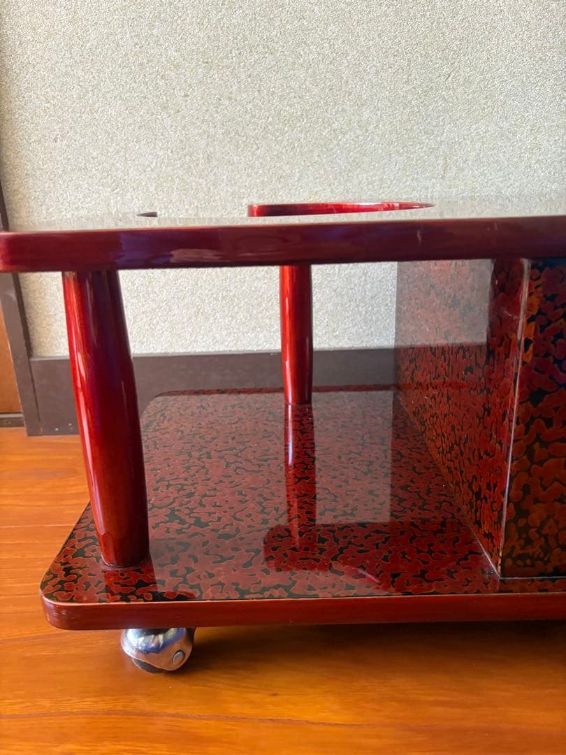 高級&希少！ 昭和レトロ お座敷ワゴン ポットカート 木製座卓 2引き出し付き