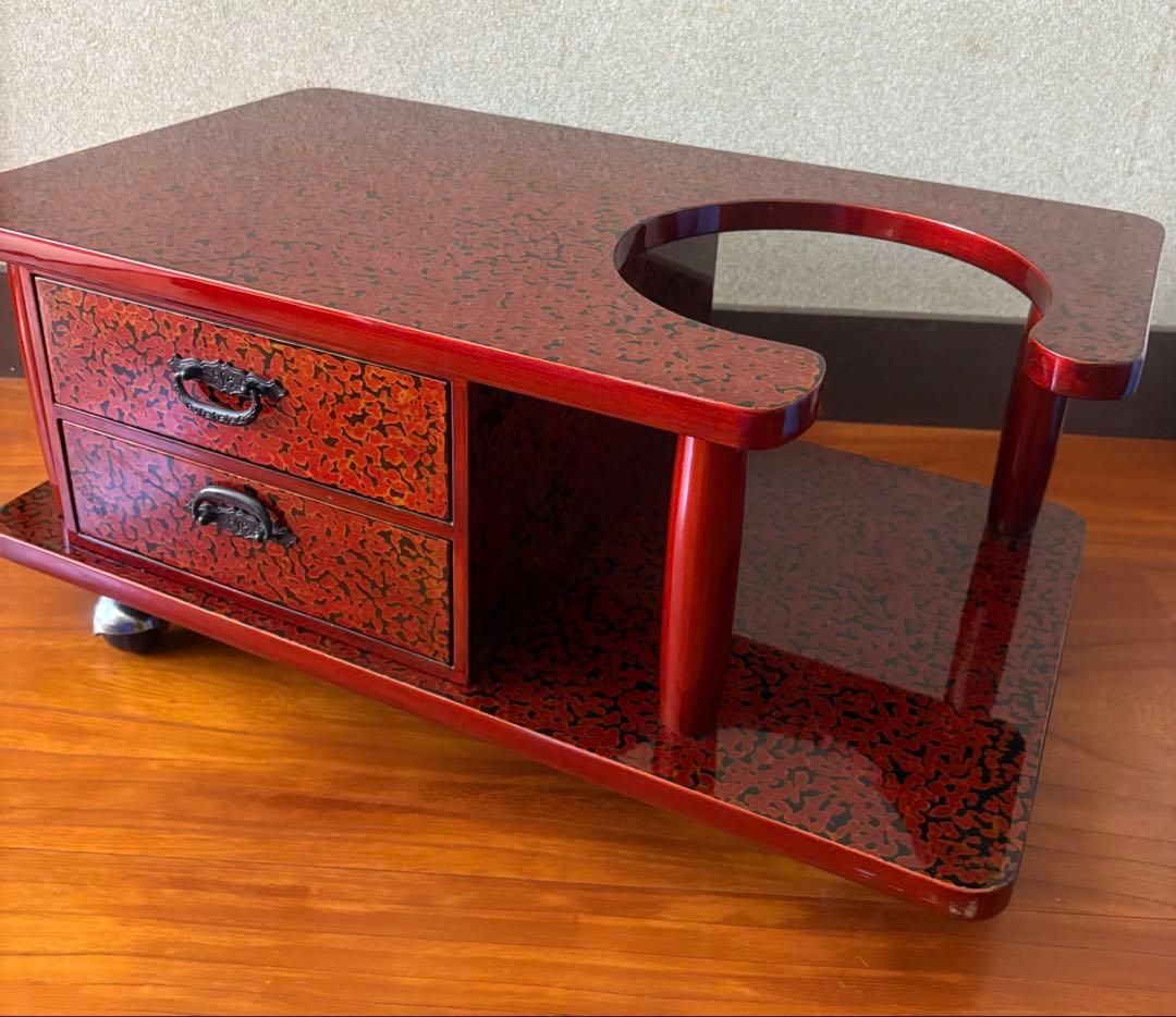 高級&希少！ 昭和レトロ お座敷ワゴン ポットカート 木製座卓 2引き出し付き