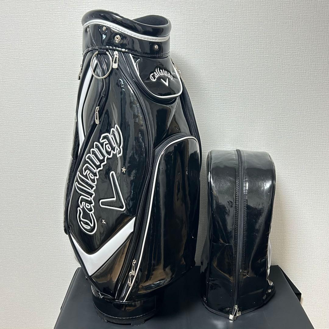 キャロウェイ　キャディバッグ　ブラック×ホワイト　エナメル　9.5型