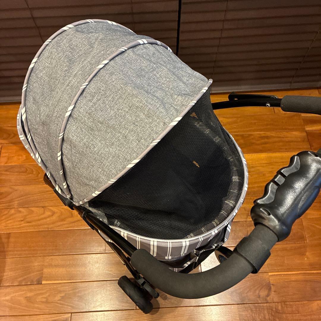 ジェックス　わんわんカート スマートハンディ ストライプグレー 防寒レインカバー