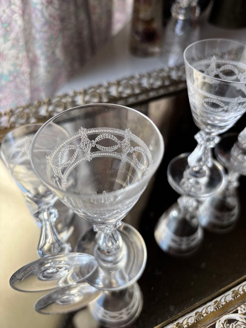 ヴァル　サンランヴェール　Val Saint Lambert エッチング　グラス