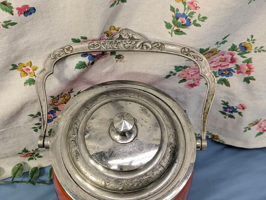 イギリス アンティーク ガラス製 ビスケットバレル