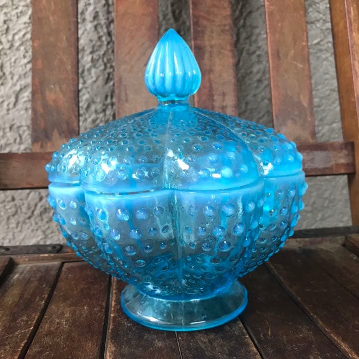 50sアメリカンアンティーク フェントン社FentonブルーオパールセントUSA