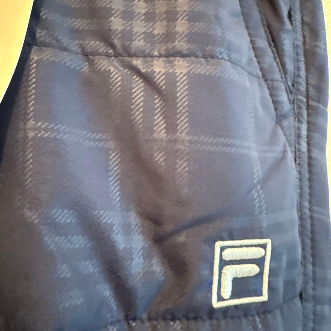 FILA GOLF 中綿入りチェックパンツ ネイビー