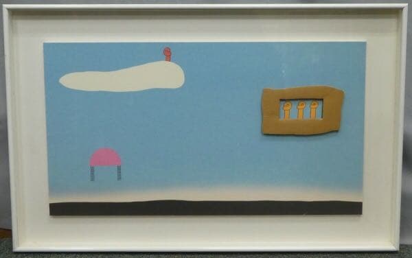 元永定正　半立体作品「だんぼうるのなかはおれんじみっつ」1987