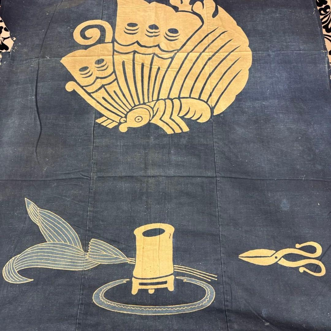 蝶々　筒書き　襤褸　古布　ハサミ