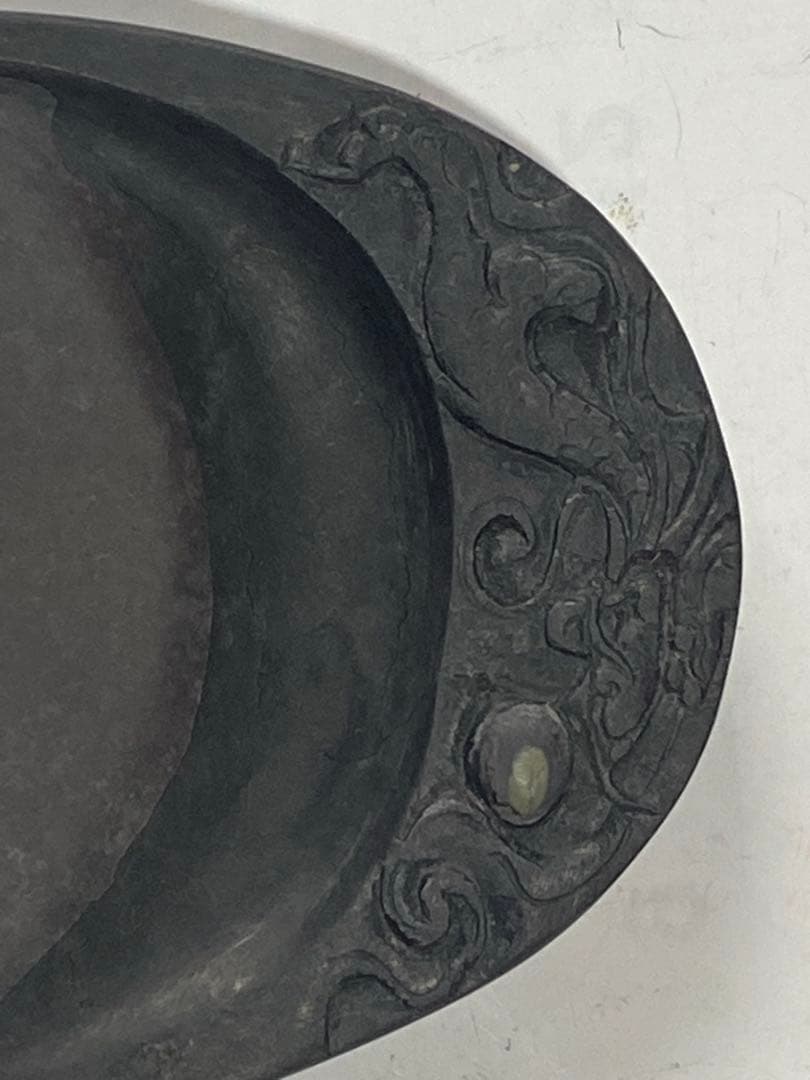 ♦中国 雲龍文 端州名硯 共箱入 古硯 書道具 文房四宝 古玩 古美術 骨董品