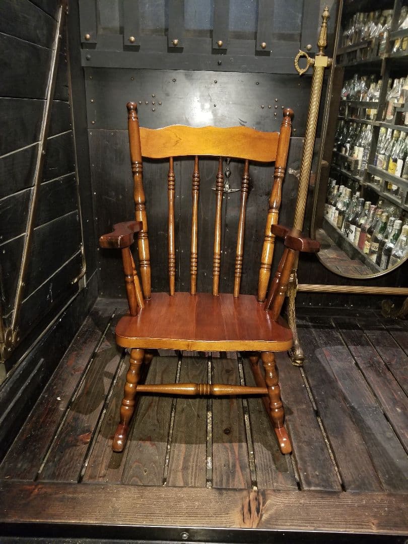 希少　ヴィンテージ　ウィンザー　チャイルド　ロッキングチェア　硬木　無垢材