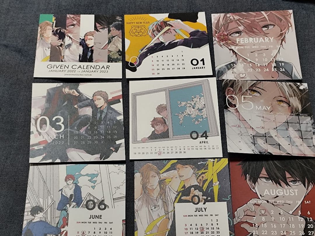 ギヴン等 ギヅナツキさん ケース入り卓上カレンダー2016〜2024年 7年分