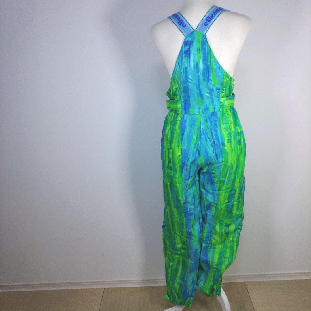 エレッセ　昭和レトロ　レディース　スキーウェア　Lサイズ　上下　ブルー　グリーン