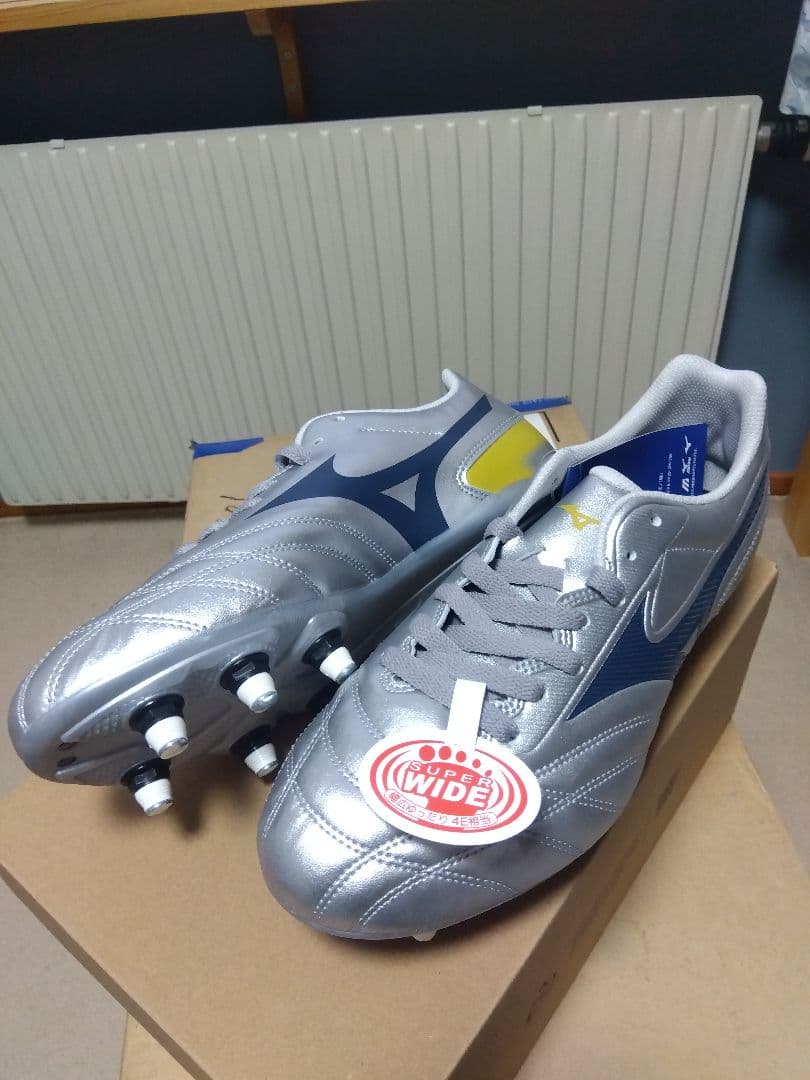 ラグビースパイク／ミズノ／26.5／シルバー／R1GA250104／新品