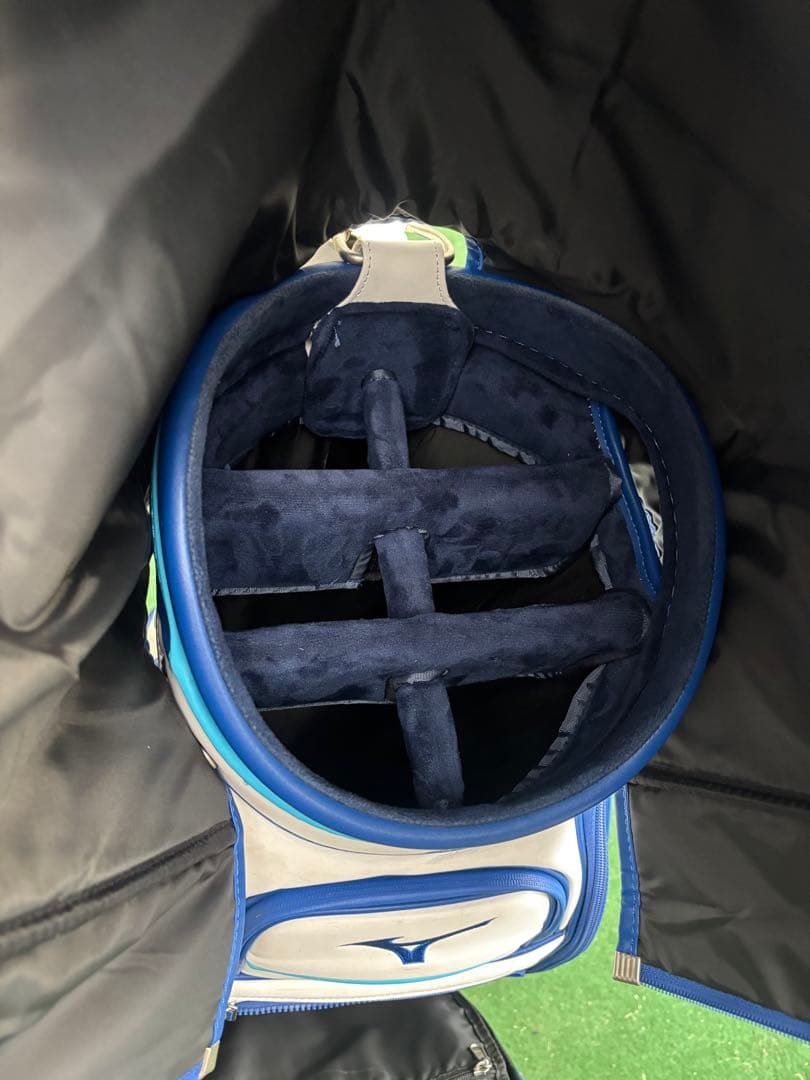 Mizuno ツアーモデルゴルフキャディバッグ ホワイト/ブルー