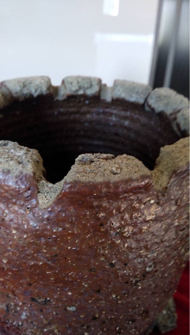 信楽焼　さや　匣鉢　花器　山野草　古陶磁