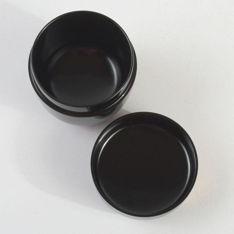 茶道具　山中塗　熊谷秀穂作　傘蒔絵　中棗　共箱　V　9489