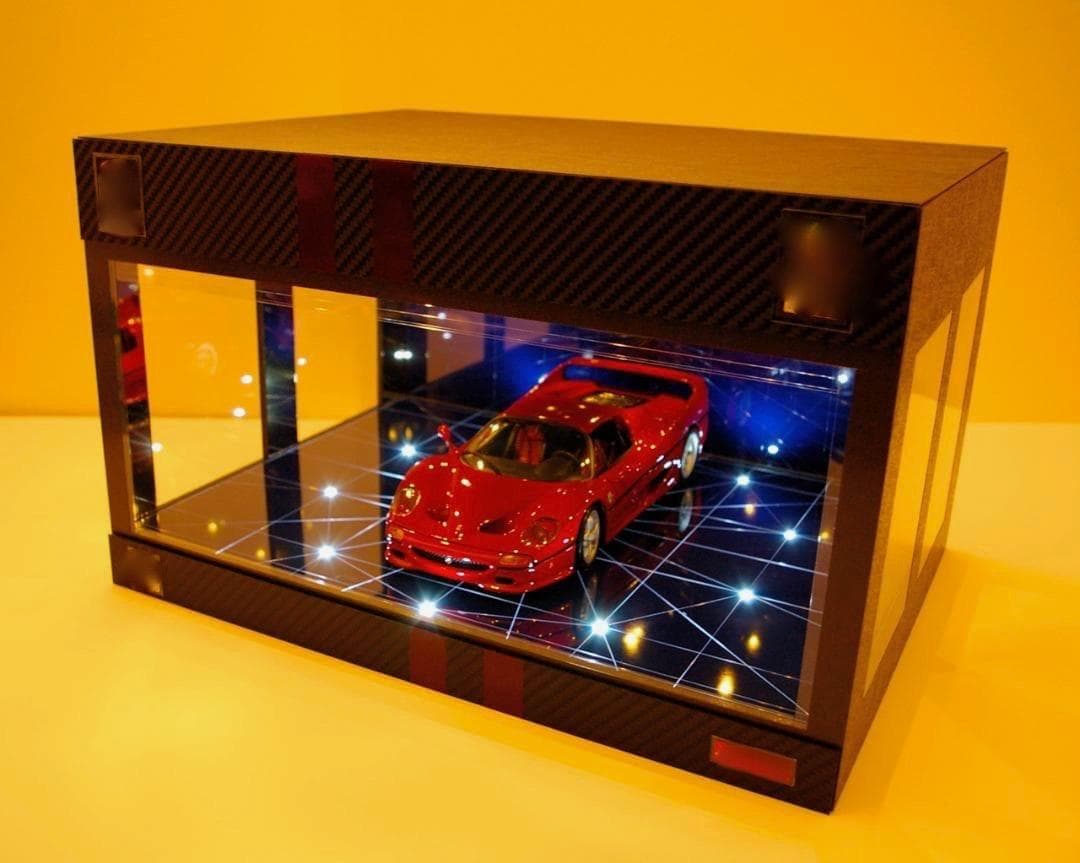 かおりこオーダー品・コバルトブルー幾何学・ディスプレーBOX/ネオジオラマ