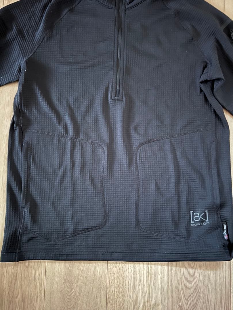 美品　Burton [ak] フリースミッドレイヤー ブラック ハーフジップXL