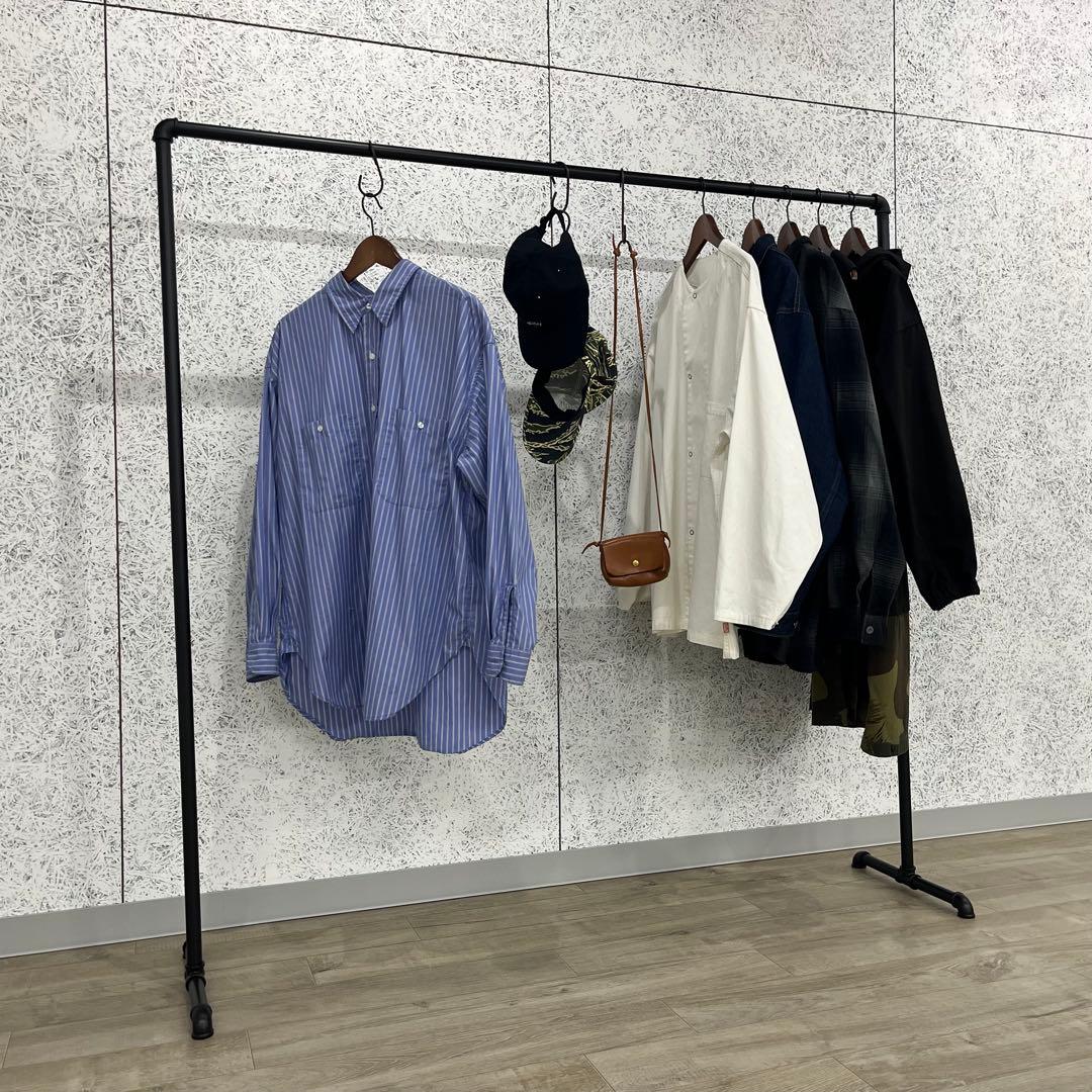 ラック ガス管 アイアン パイプ 鉄 黒 収納 什器 店舗 古着 服 アパレル