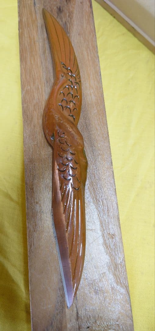 越後与板打刃物 高橋藤七 佩山作 文鎮小刀 鶴乃図