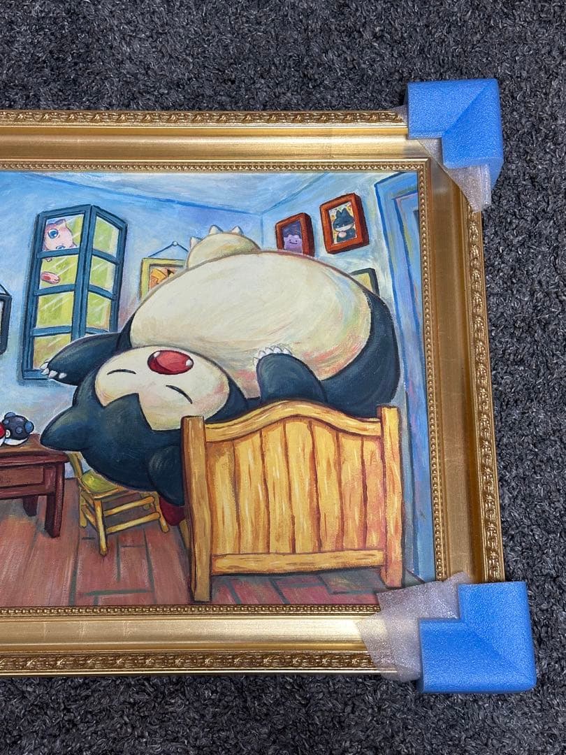 ゴッホ キャンバスアート　カビゴン 金枠　Mサイズ