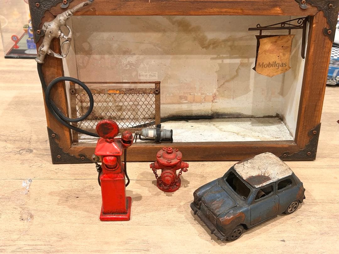 ミニクーパー　minicooper ビンテージ　インテリア　ガソリンスタンド