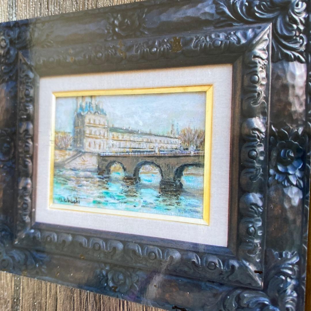 絵画　油彩画　油絵　SM「セーヌ川」菊地正則　パリ遊学　美品　額付き　アート原画