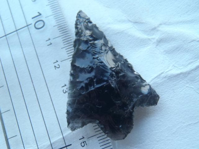 石器　石槍　尖頭器　北海道十勝黒曜石