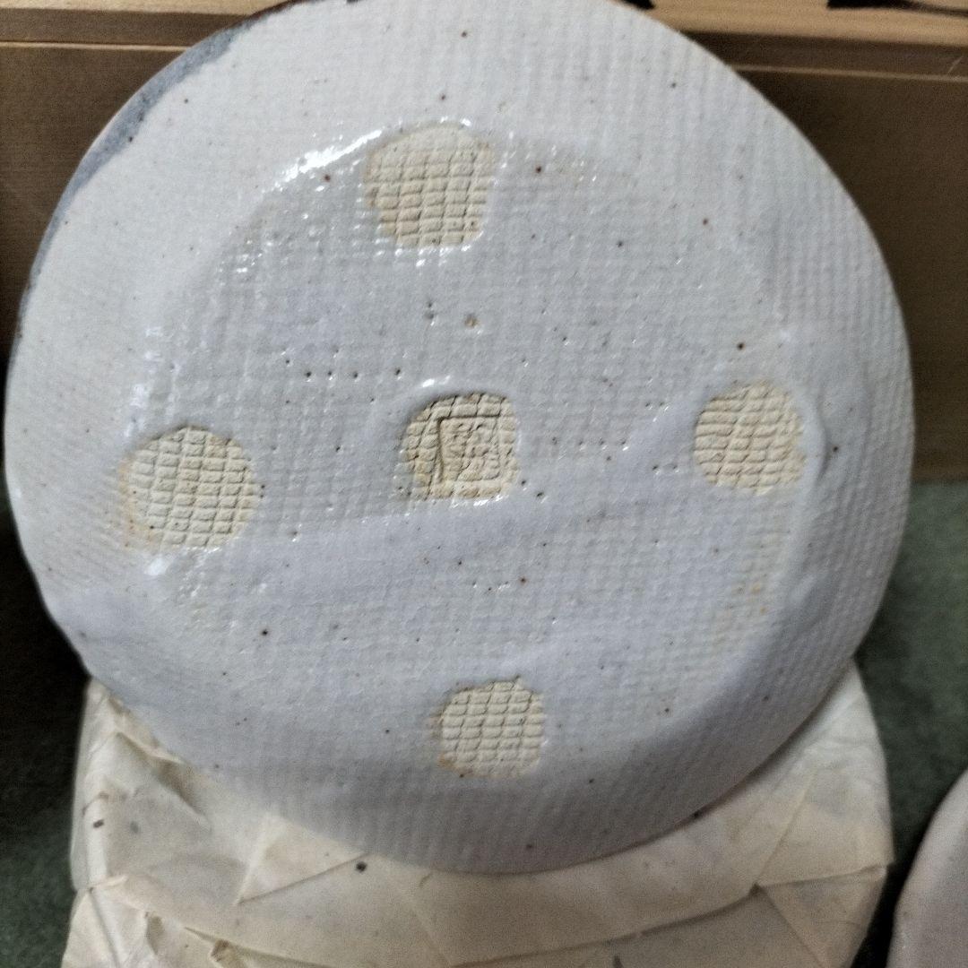 青山哲朗作　鼠志野ティーカップセット六客、未使用