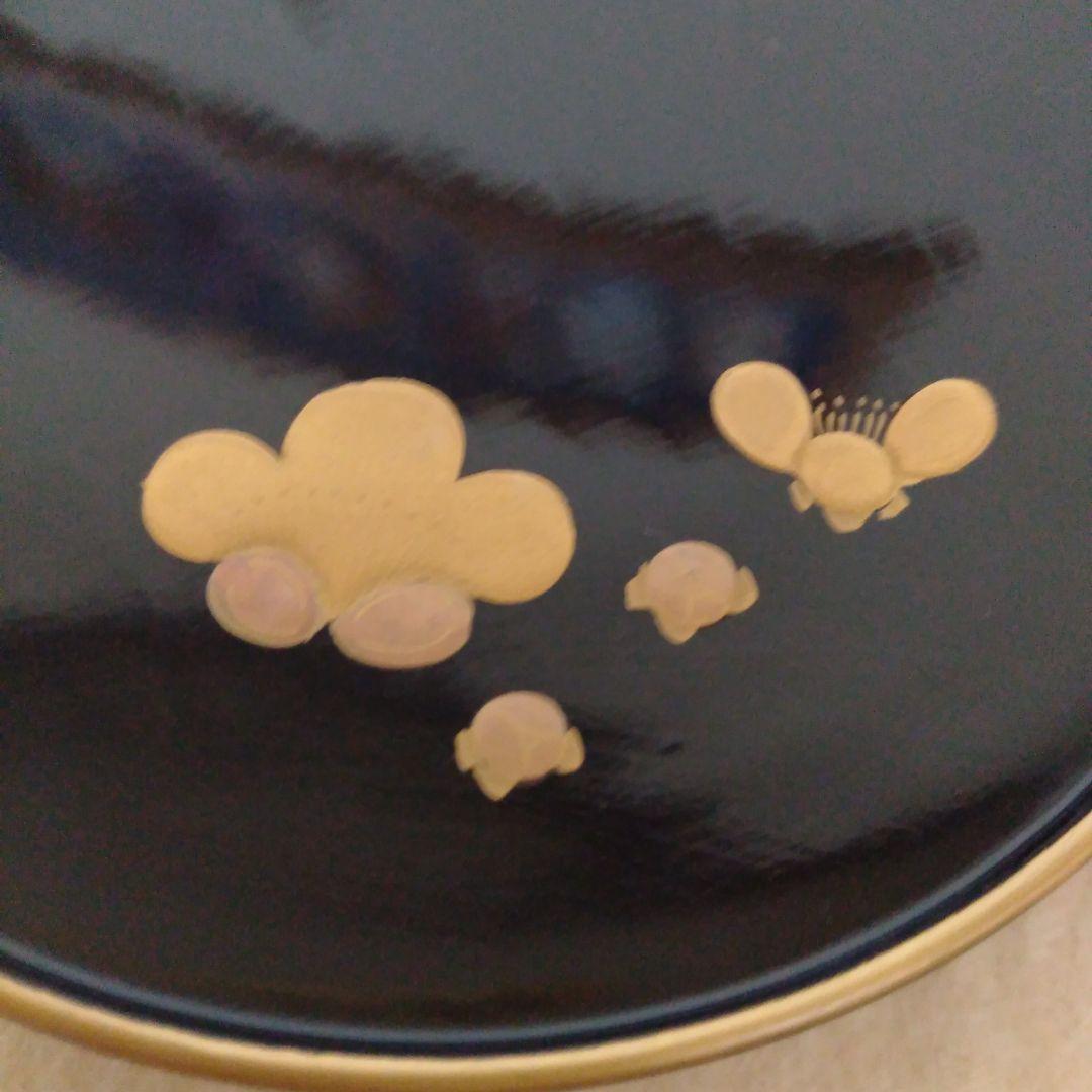 松竹梅蒔絵入　木製茶台十客