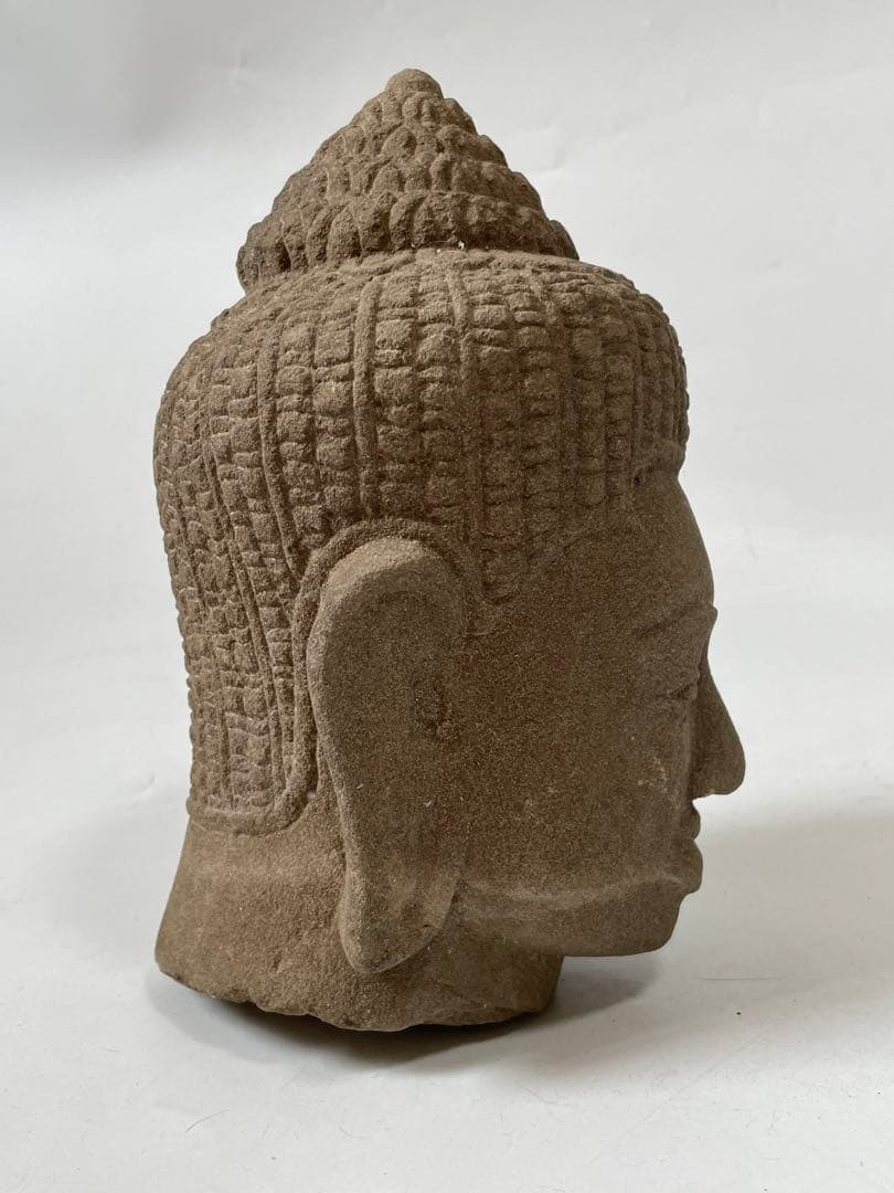 骨董　アンティーク　クメール　仏頭　ブッダ　Buddha head 仏像　石仏