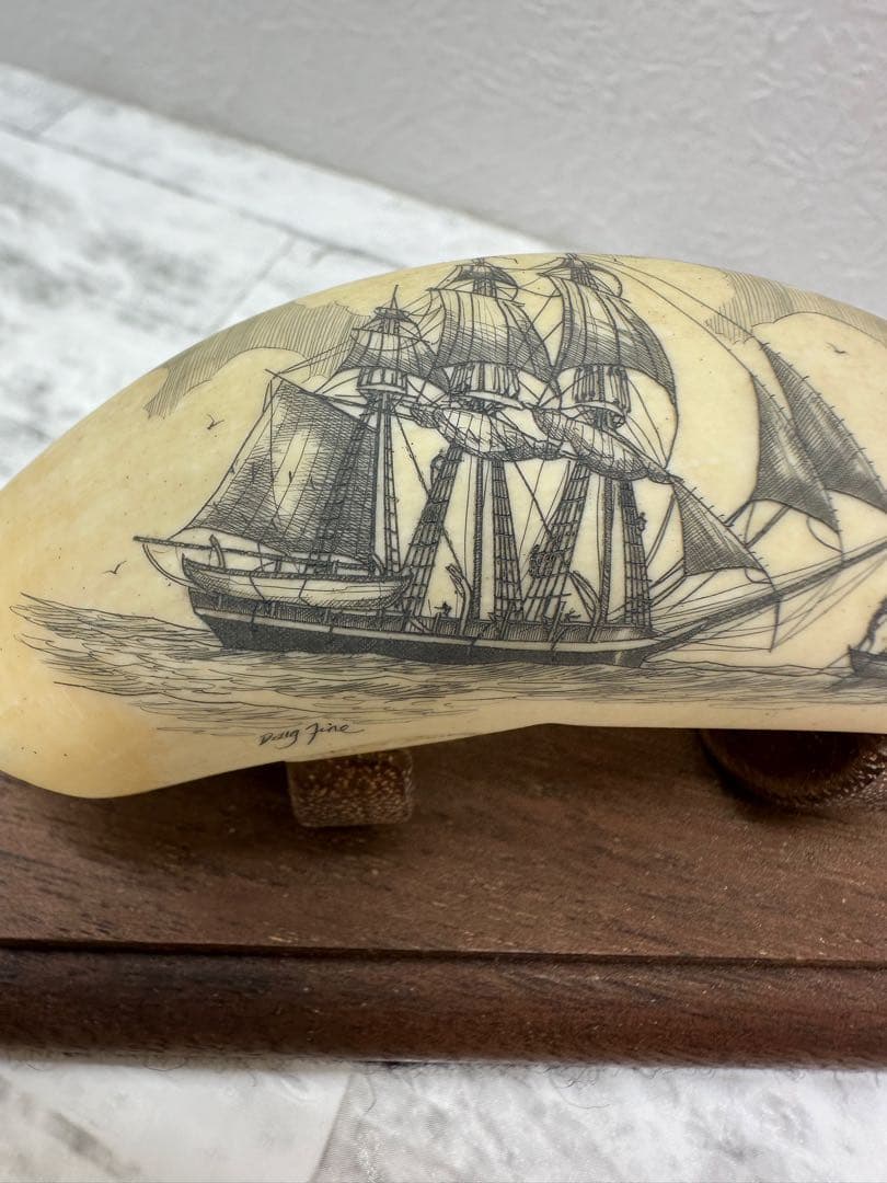 Doug Jine 船の彫刻 置物 84g