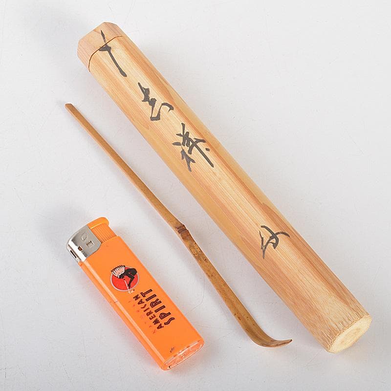 茶道具　宗春作　茶杓　銘「吉祥」　紫野　細合喝堂書付　共筒共箱　Ｃ　6248