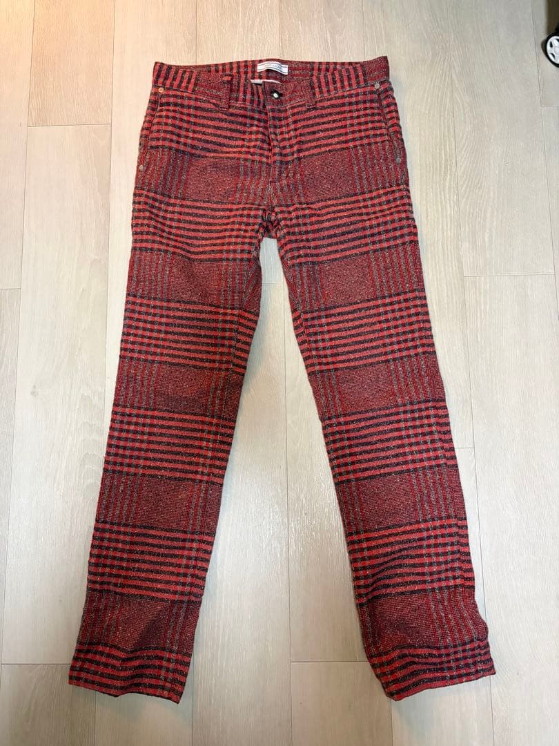 MARK & LONA 赤黒チェック パンツ メンズ L マークアンドロナ