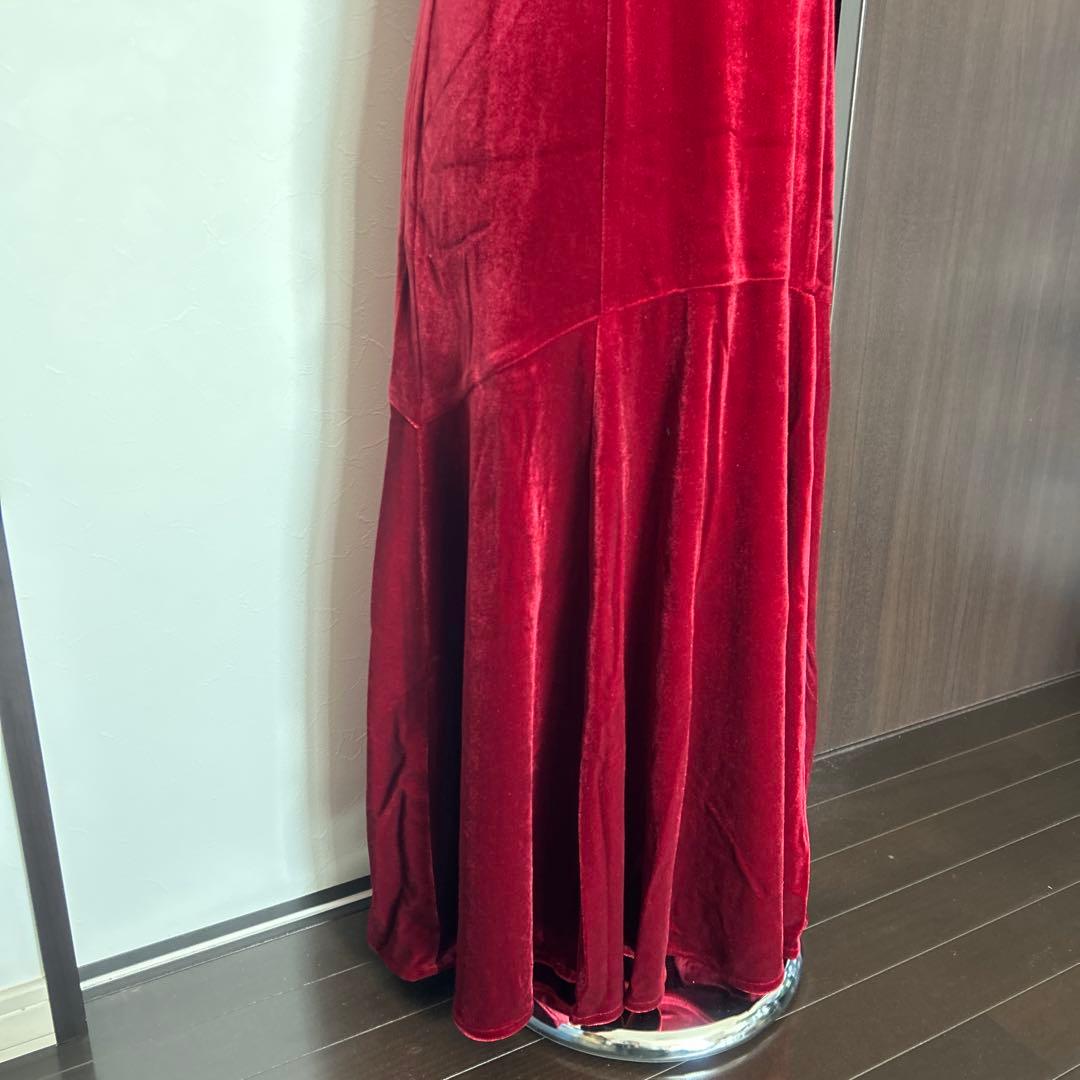 フラダンス　ドレス　ワンショルダー　ベロア　赤　レッド　マウナロア　新品未使用品